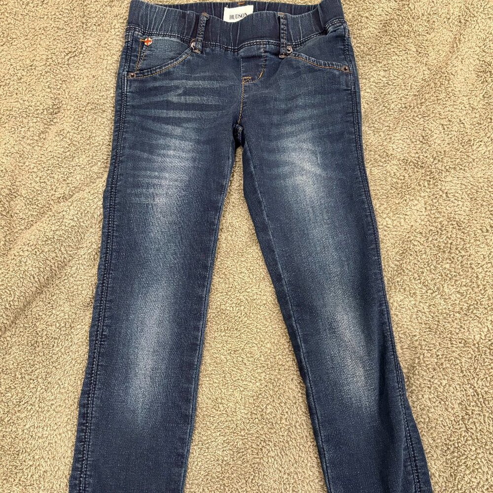 Kids Hudson dark colored skinny jeans size 8 like new